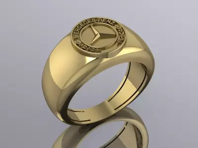 Mercedes Benz Ring Jewelry Brand Gold 3D print model