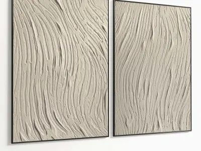 Plaster Two Photo Frame 252 Low-poly 3D model