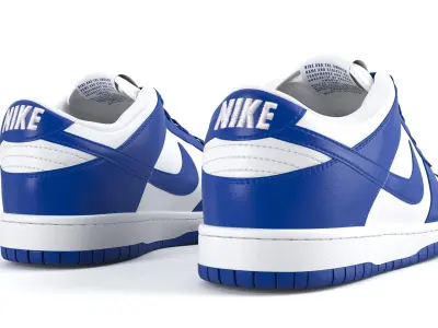 Nike Dunk Low varsity royal PBR Low-poly 3D model