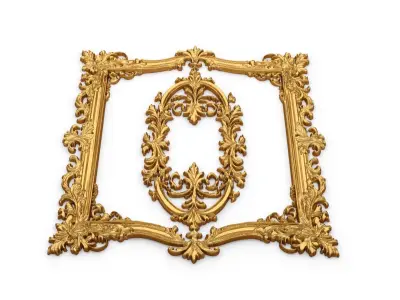 Plaster decorative frame ornament 08 3D model