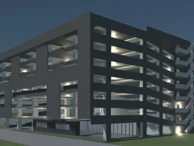 Parking garage building 3D model