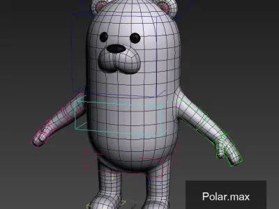 Rigged Polar Bear Character 3D model