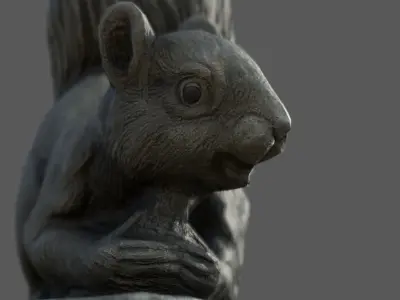 Stone Squirrel Low-poly 3D model