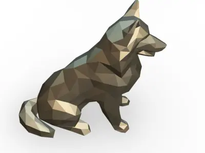 Shetland Shepherd low poly 3D print model