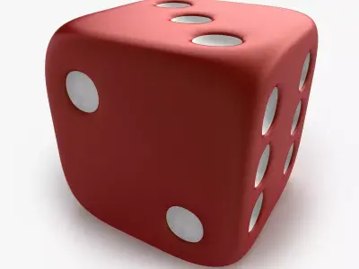 Red Playing Dice 3D model