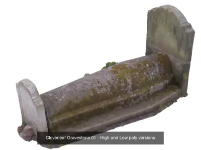 Collection of Tombs and Grave Stones - High and Low Poly