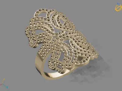 Vintage Womens Diamond Ring Women Rings 3dmodels 3D print model 3D print model 30