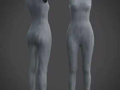 3D Female Jumpsuit - Yoga - Sport wear Low-poly 3D model