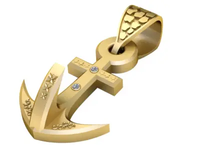 UNIQUE STYLE ANCHOR PENDANT 3D PRINTABLE MODEL  3D print model