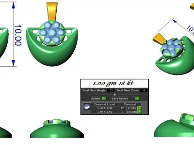 Pendant Earrings combo - 328 3D print model