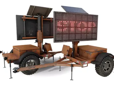 Variable Message Sign Low-poly 3D model