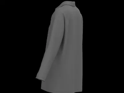 Female oversized raglan polo longsleeve 3D model