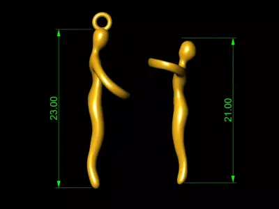Couple Hugging Pendant 3D print model
