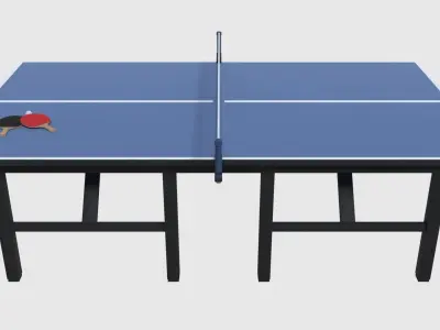 Table Tennis Set - Game Ready Low-poly 3D model