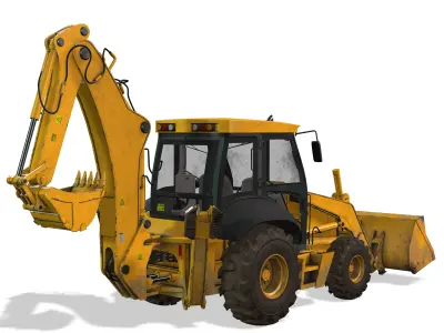 Backhoe Low-poly 3D model
