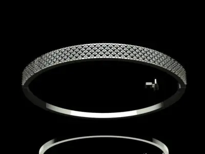 Luxury Golden Bracelet With Diamonds 3D print model