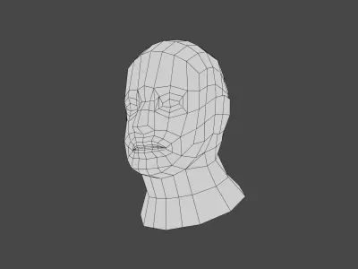 Hand Painting Head 02 Low-poly 3D model