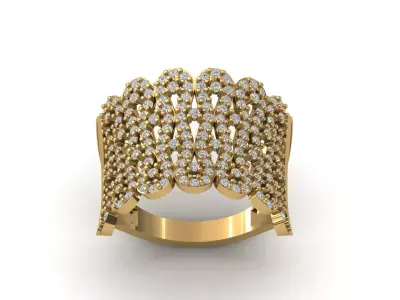 STL 3DM Print Ready Women Diamond Ring Lightweight Printable  3D print model 13