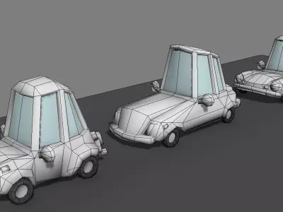 Car  toon Low-poly 3D model