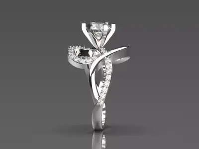 wedding luxury solitaire stl 3d jewelry ring model sr0015 3D print model