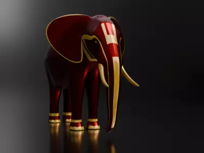 Elephant Architectural Decoration Low-poly 3D model