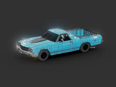 Chevrolet ei Camino Lowpoly Low-poly 3D model