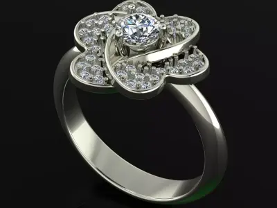 anillo tipo flor  3D print model