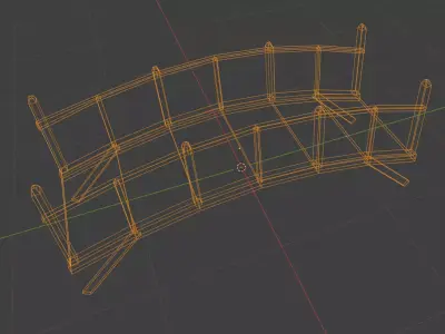 Way bridge - Puente de madera Low-poly 3D model