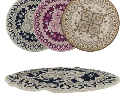 Round Rug Set 35 3D model