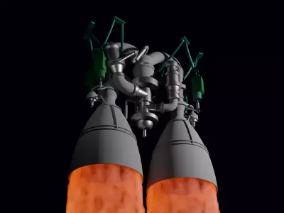 RD-180 Rocket Engine 3D model