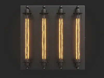 Industrial Steampunk Ceiling Loft Lamps Pack 3D model