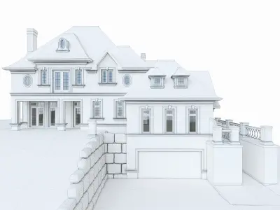 Luxury Mansion House Low-poly 3D model