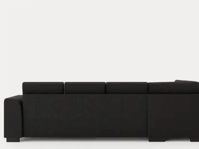Porto U Sofa With Divan Right Footstool Low-poly 3D model