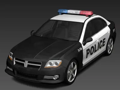 Generic Police Cars Low-poly 3D model