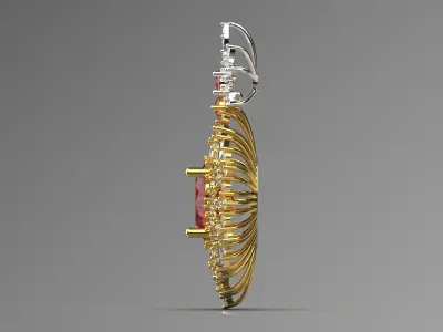 luxury diamond pendant jp0266 3D print model