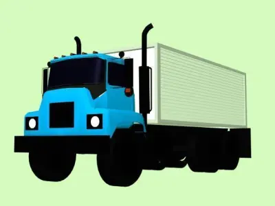 Van truck 3D Model-27 Low-poly 3D model
