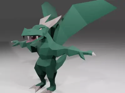  Super Lowpoly Dragonman 01 Low-poly 3D model