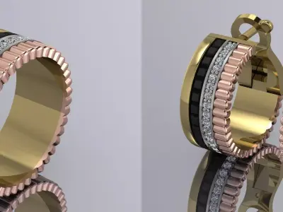 Brand Jewelry Boucheron Set Gold 3D print model