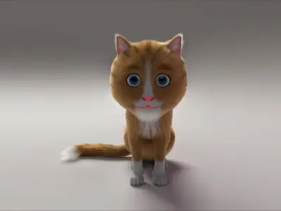 Cartoon Cat 3D model 5