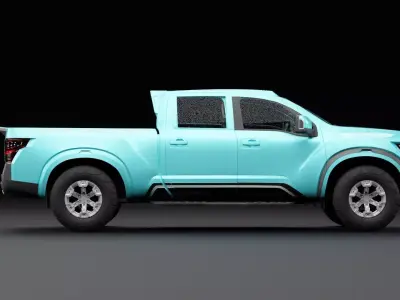 Nissan 4x4 Car Metallic Blue Sky Low-poly 3D model