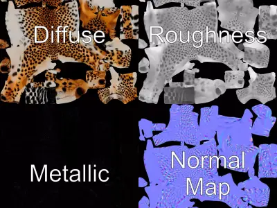 Majestic Cheetah model pack Low-poly 3D model