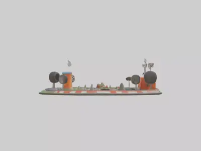 Cartoon Race Track model 3D model