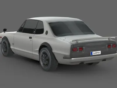 Nissan Skyline 1969 Low-poly 3D model