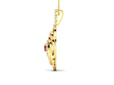 Solitaire Women Pendant 3DM STL OBJ FBX Render Details 3D print model 7