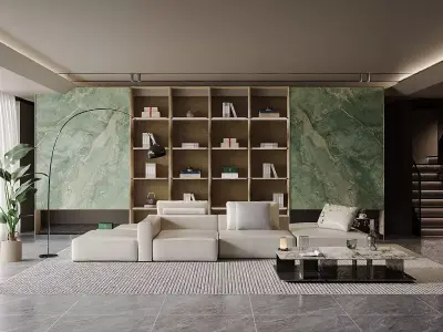 Light luxury living room 3D model