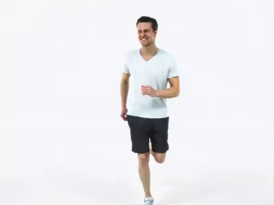 Virtue 02D Running Jogging Football Sports Man Low-poly 3D model