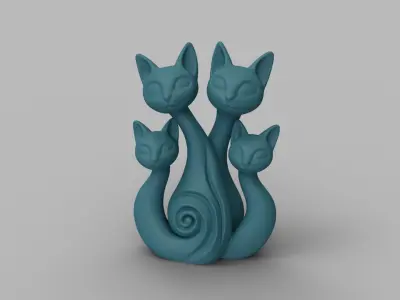 Decorative Cat Figurine 3D print model