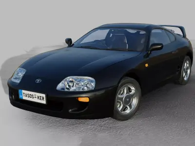 Toyota Supra Mk 4 1989 Interior Low-poly 3D model