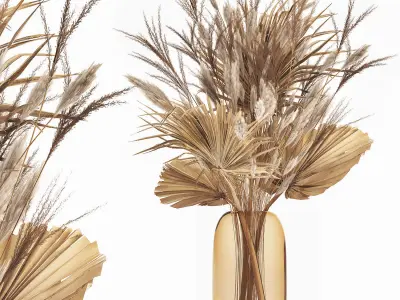 Set of flower bouquets in vases for decoration 288 3D model