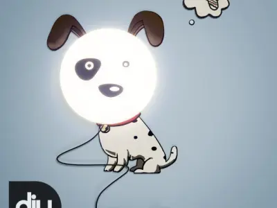 DIY Cartoon 3D Spotted Dog 3D model